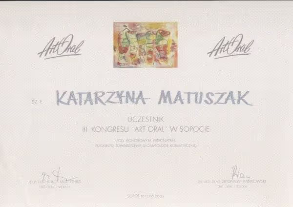 Katarzyna-Matuszak-Burkowska-certificate-dentist-szczecin-5