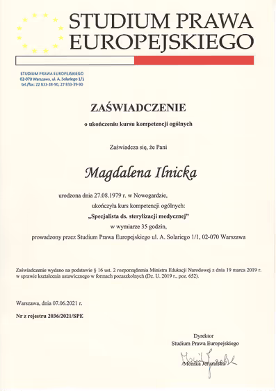 certificate-dentist-szczecin-magdalena-ilnicka-2