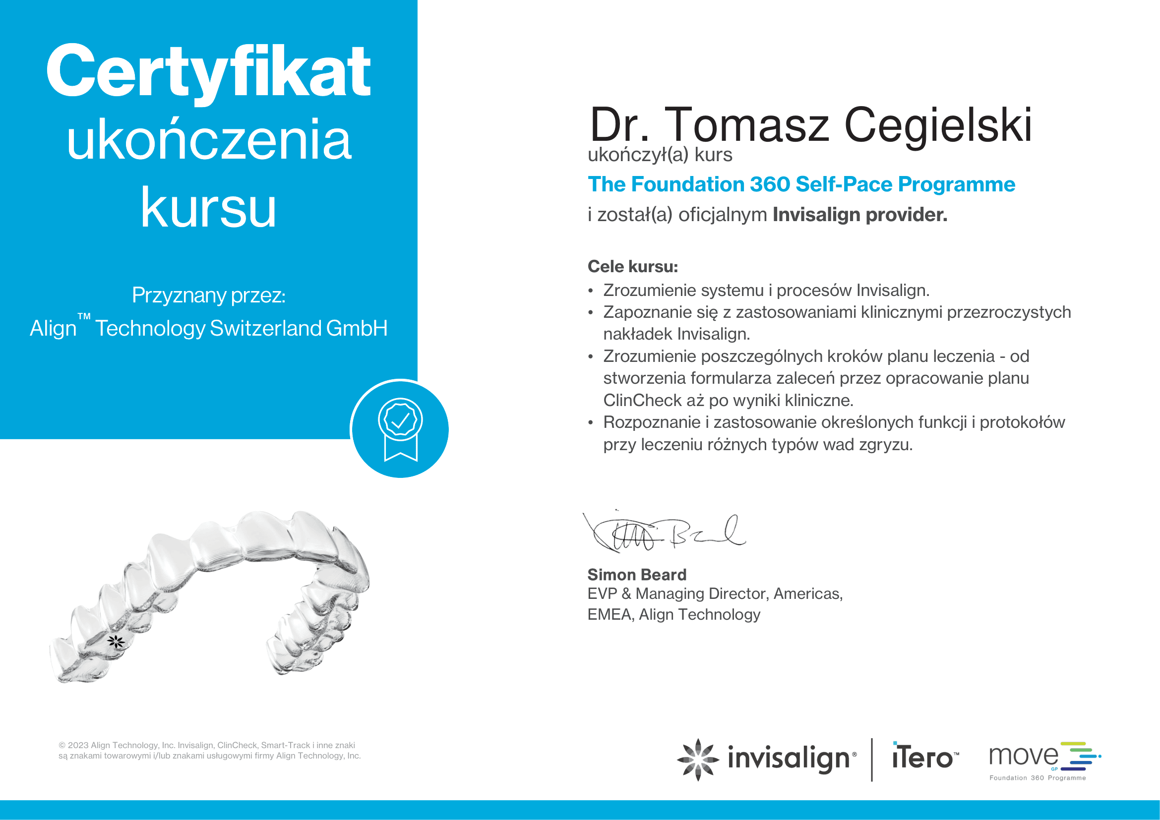 certificate-invisalign-tomasz-cegielski