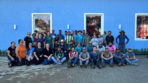 Equipe que trabalhou na obra da igreja