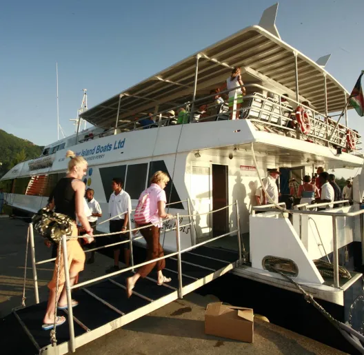 Boarding a Cat Cocos ferry