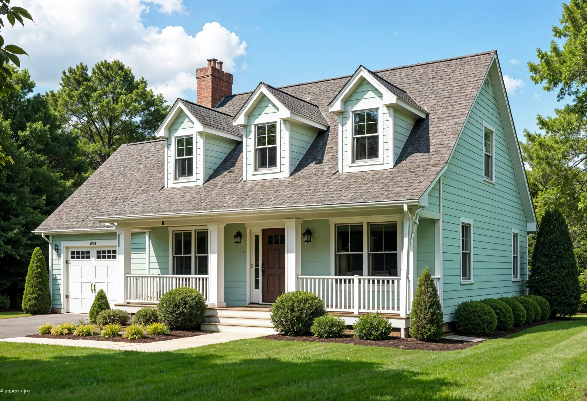 Sage green Cape Cod home with James Hardie siding near the Virginia coast.