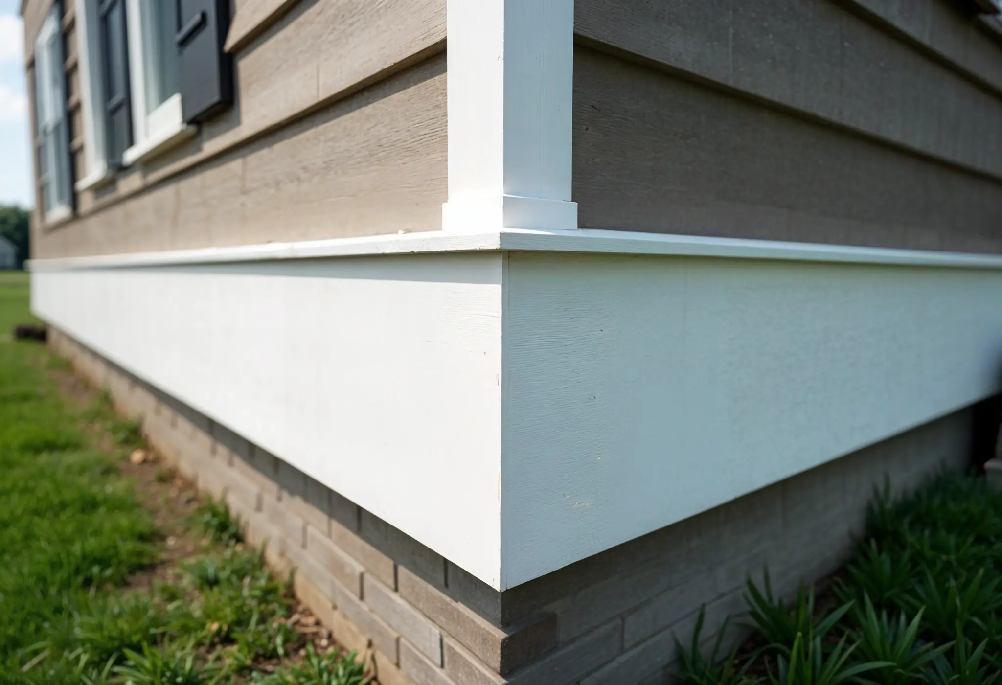 Corner view of fiber cement siding with woodgrain texture on West Virginia home.