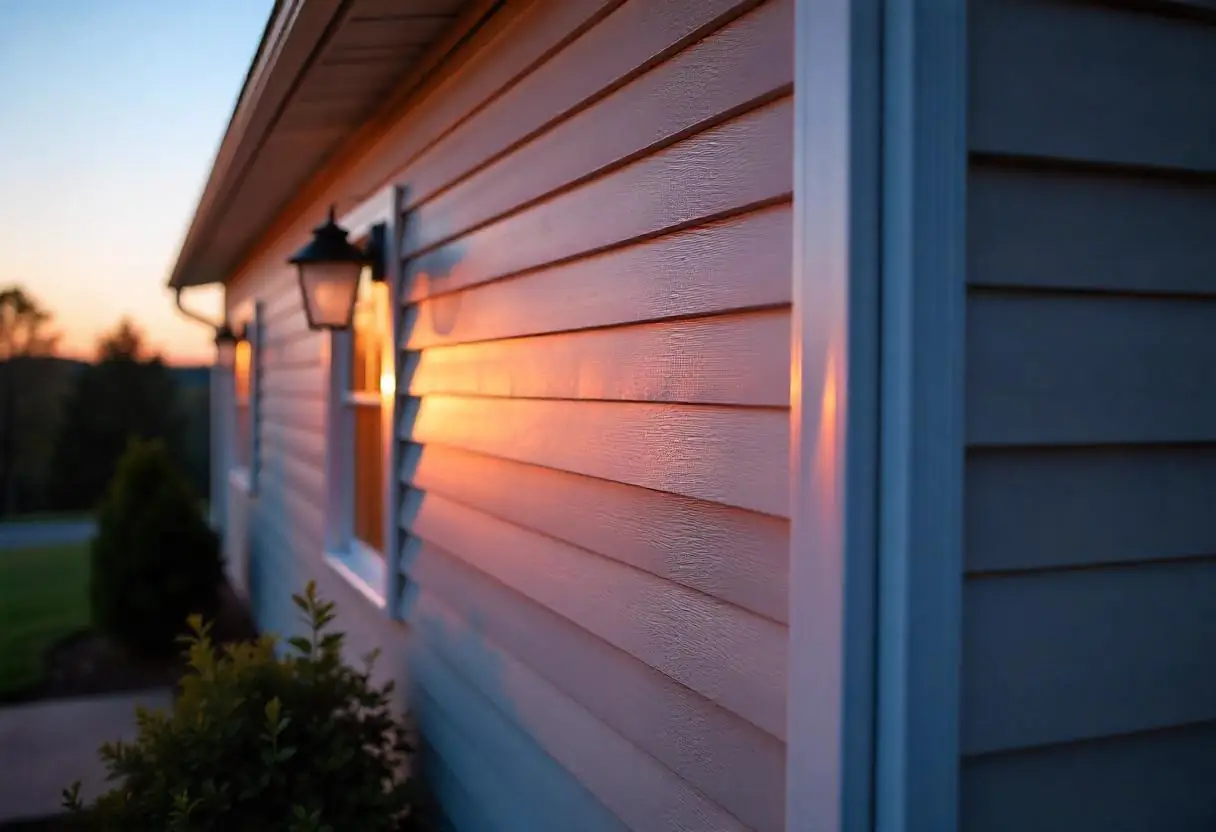 Vinyl siding on West Virginia home with sunset lighting and clean horizontal layout.