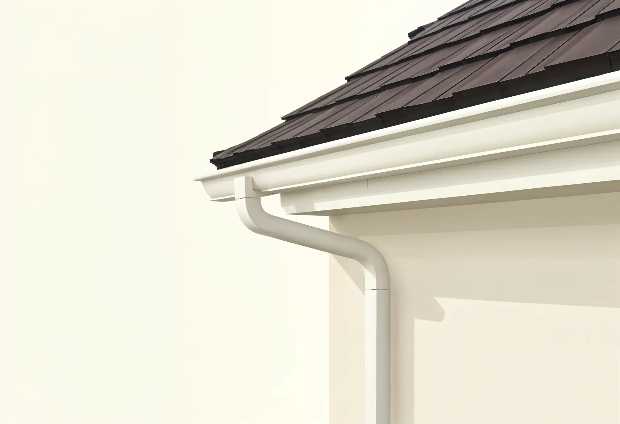 Vector diagram showing hidden hanger, fascia, and drip edge in gutter system.