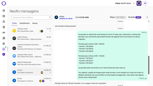 Interface WhatsApp