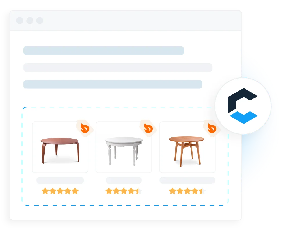 Celebros recommendations can be placed anywhere in the page