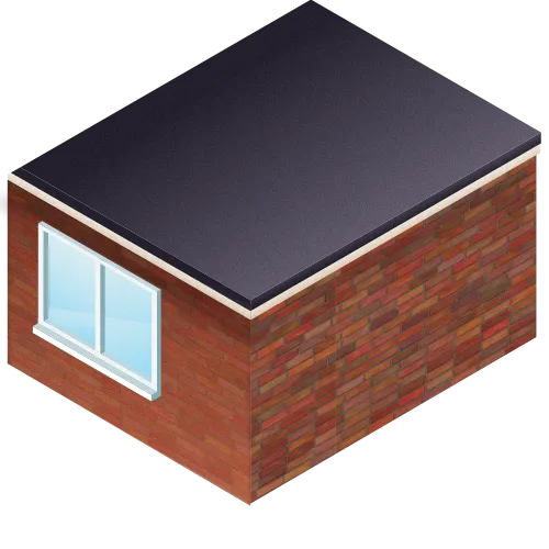 An illustration of an isolated single story extension