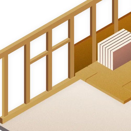 Illustration of insulation in the loft of a residential property 