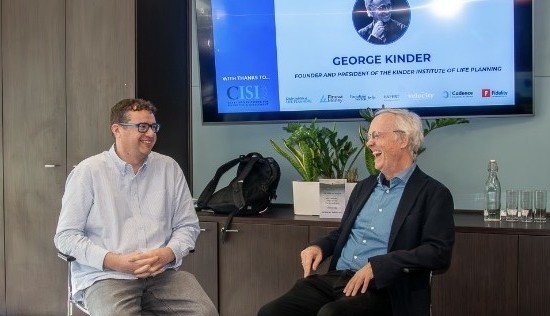 Steve Rowe and George Kinder at a Coventry University event