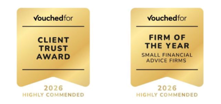 VouchedFor Highly Commended Logos - Client Trust and Small Financial Advice Firm of the Year