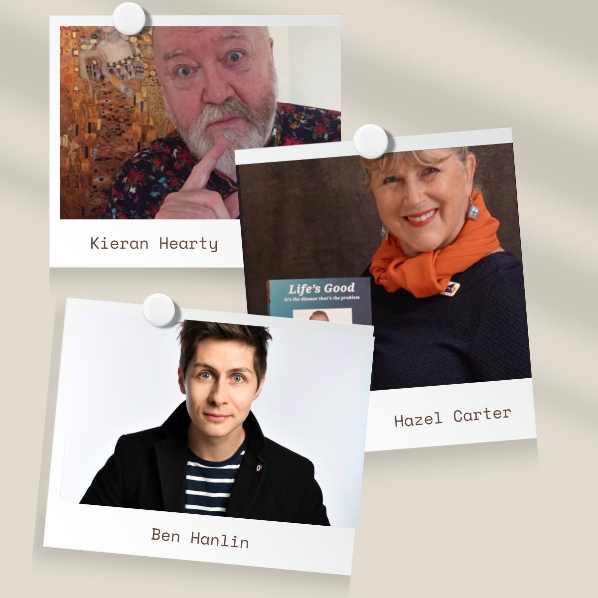 Head shots of our 3 variety night acts: Hazel Carter, Kieran Hearty and Ben Hanlin