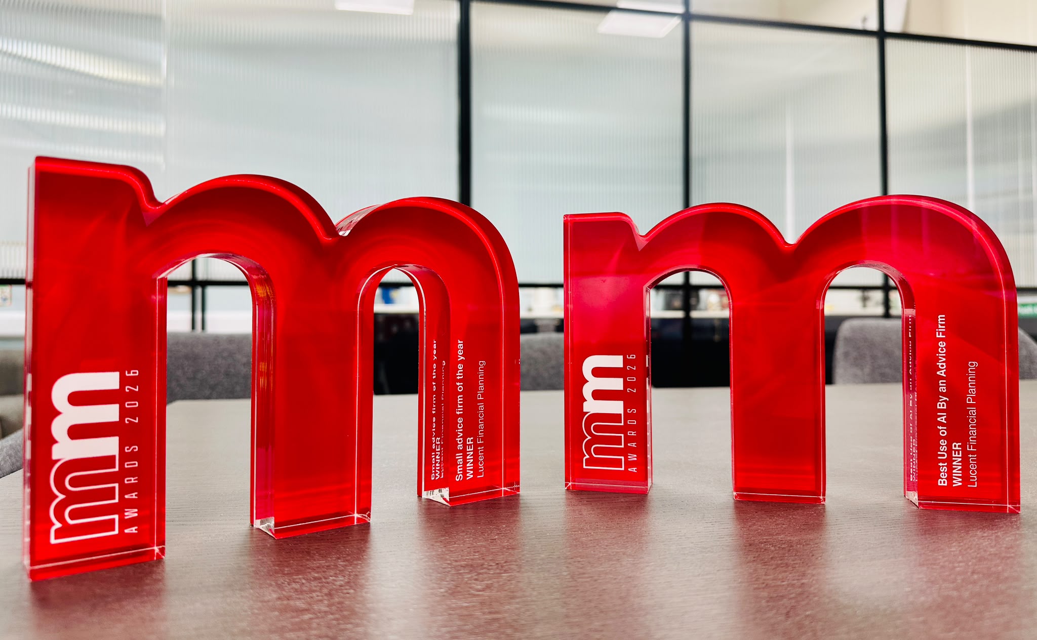 Lucent's 2 Money Marketing Award trophies