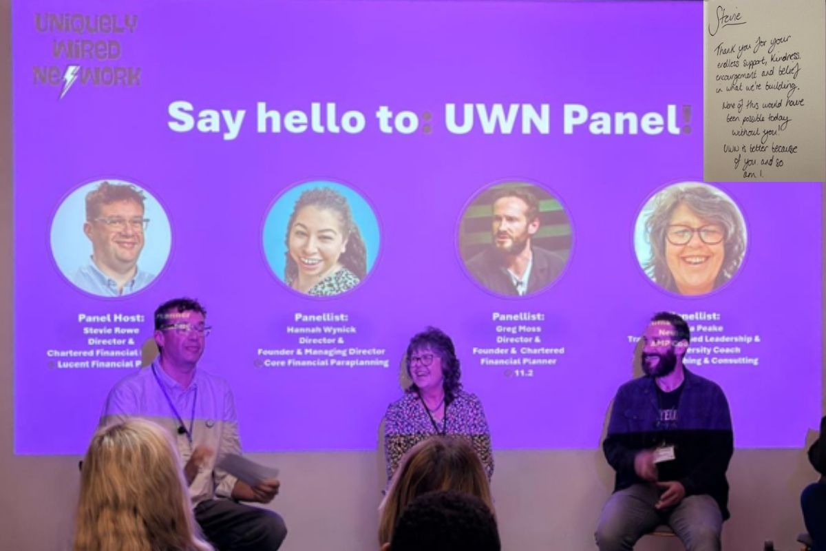 Steve on the panel at Uniquely Wired Network's inaugural event