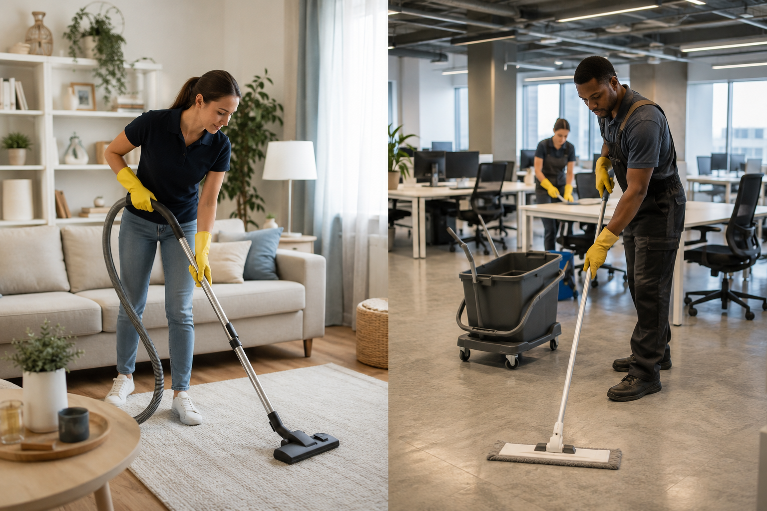 Commercial cleaning vs residential