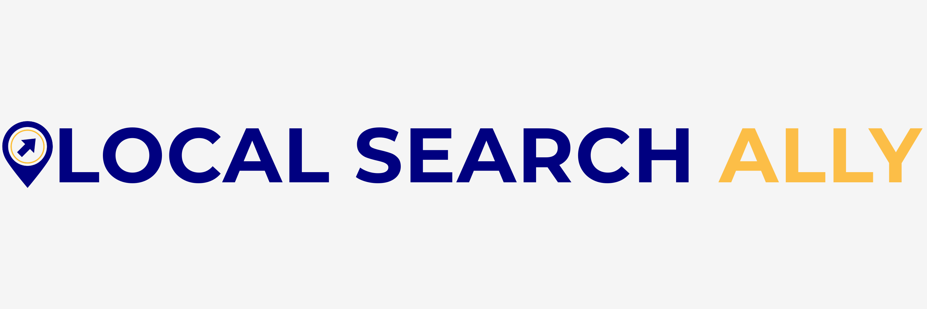 Local Search Ally logo. The word Local Search Ally with a location pin in front of the word.