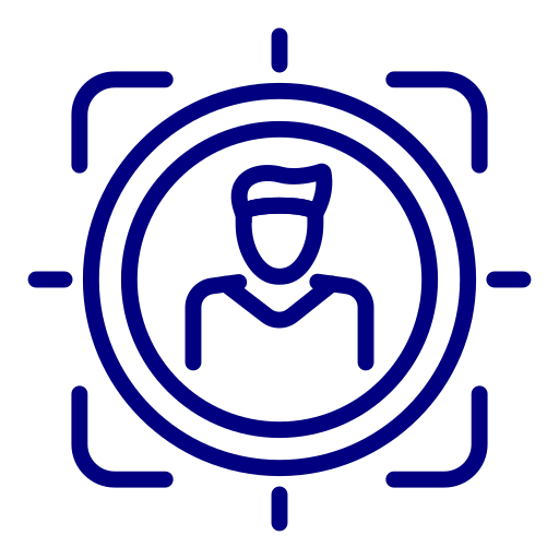 A outline of a person in a target. A concept of qualifying local leads with precision.