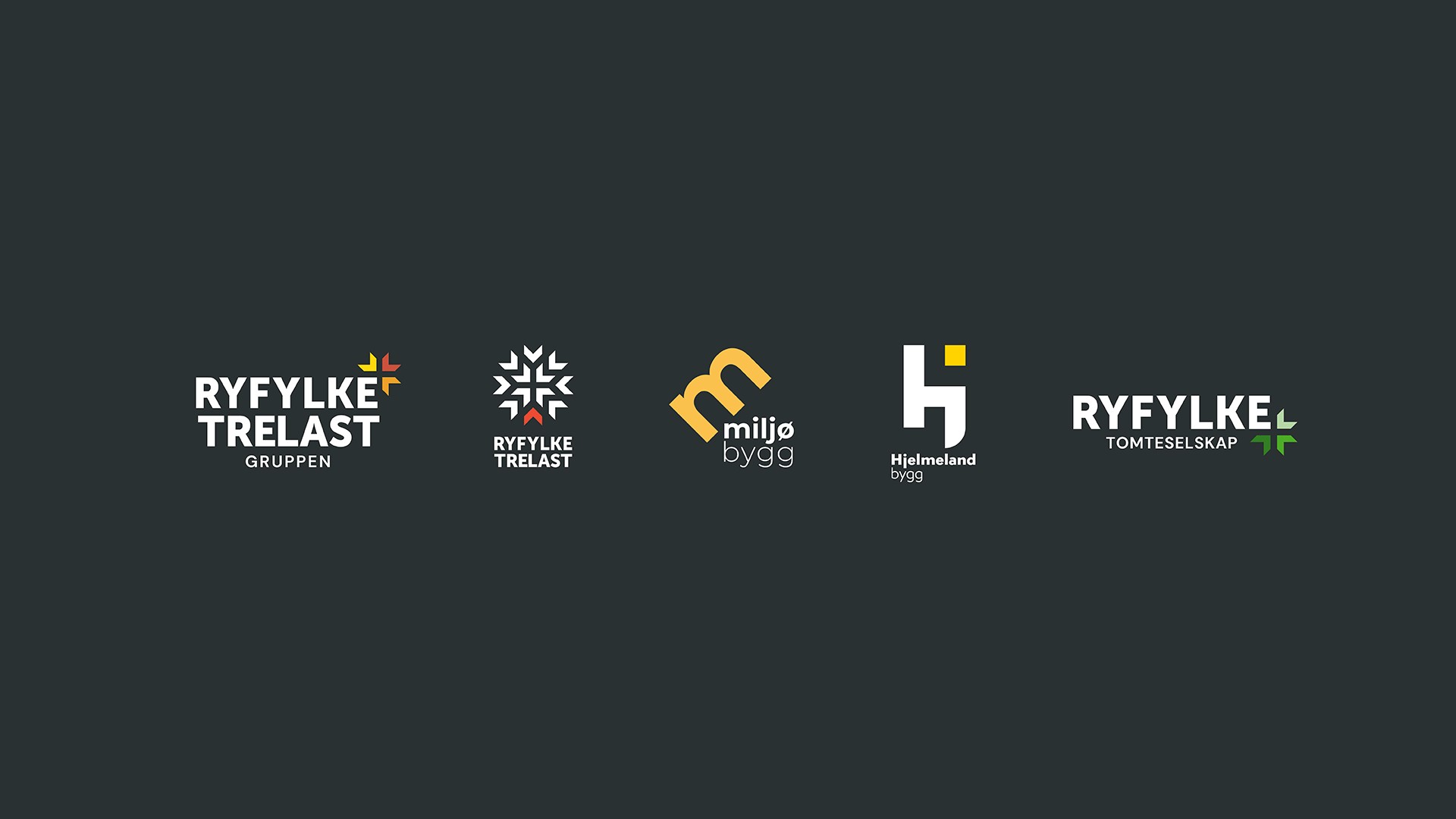 Logoer, rebranding og visuell identitet for Ryfylke Trelast gruppen.