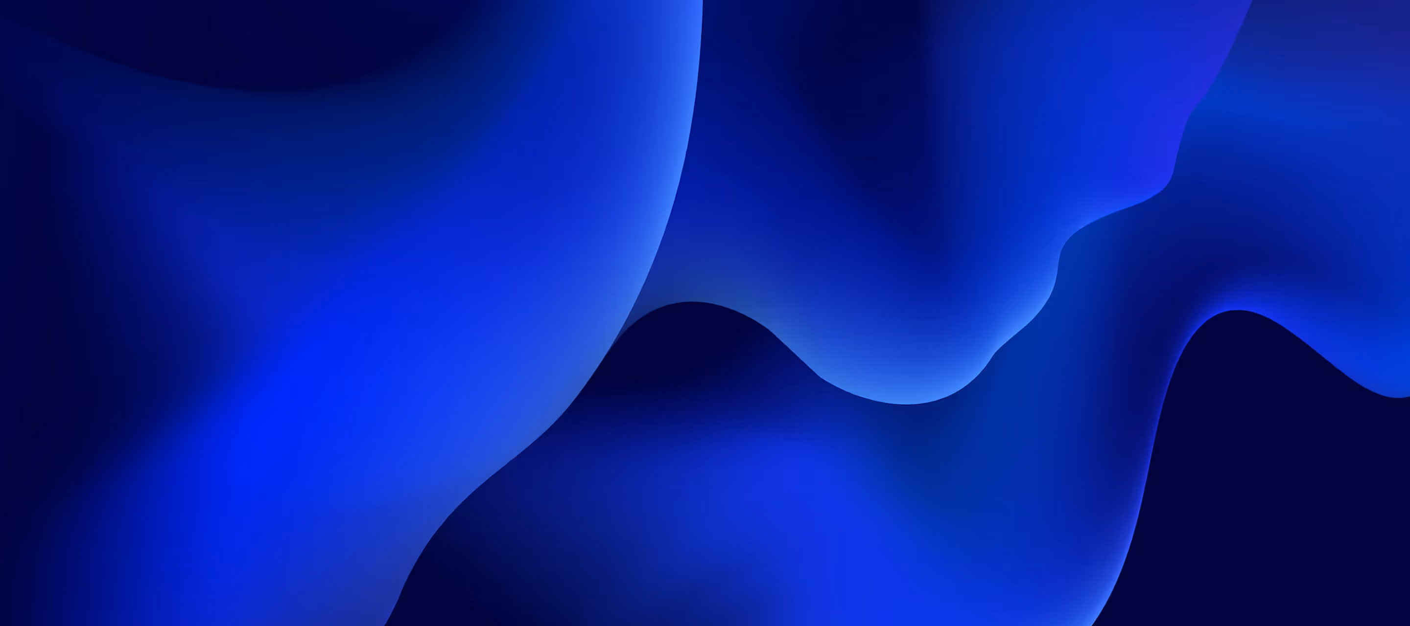 Abstract blue 3D gradient background with smooth flowing shapes representing creativity and innovation.
