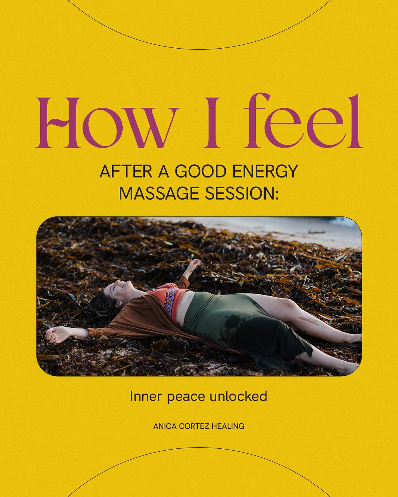 Instagram Post - How I feel after a good energy massage session: Inner peace unlocked. Anica Cortez Healing