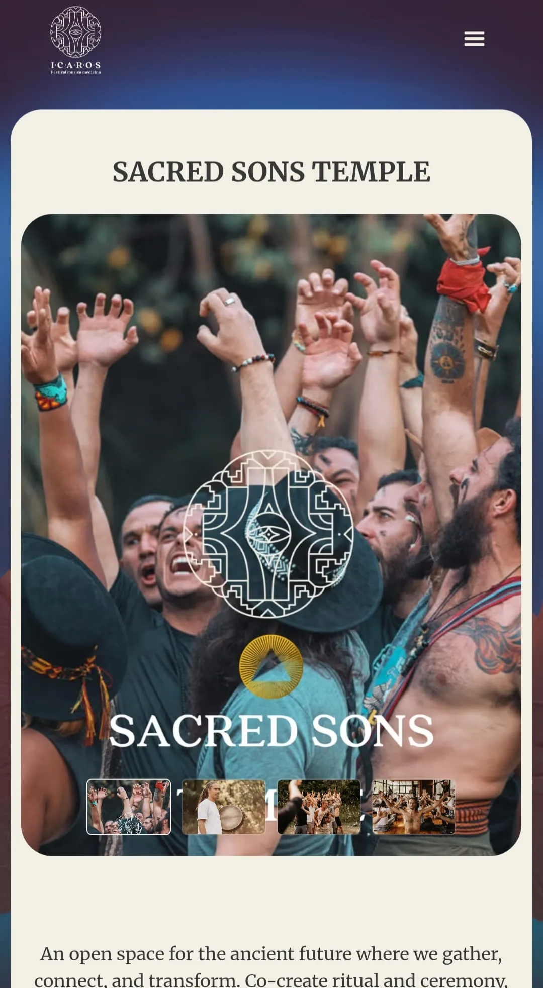 Icaros Medicine Festival mobile screenshots  new projects sacred sons
