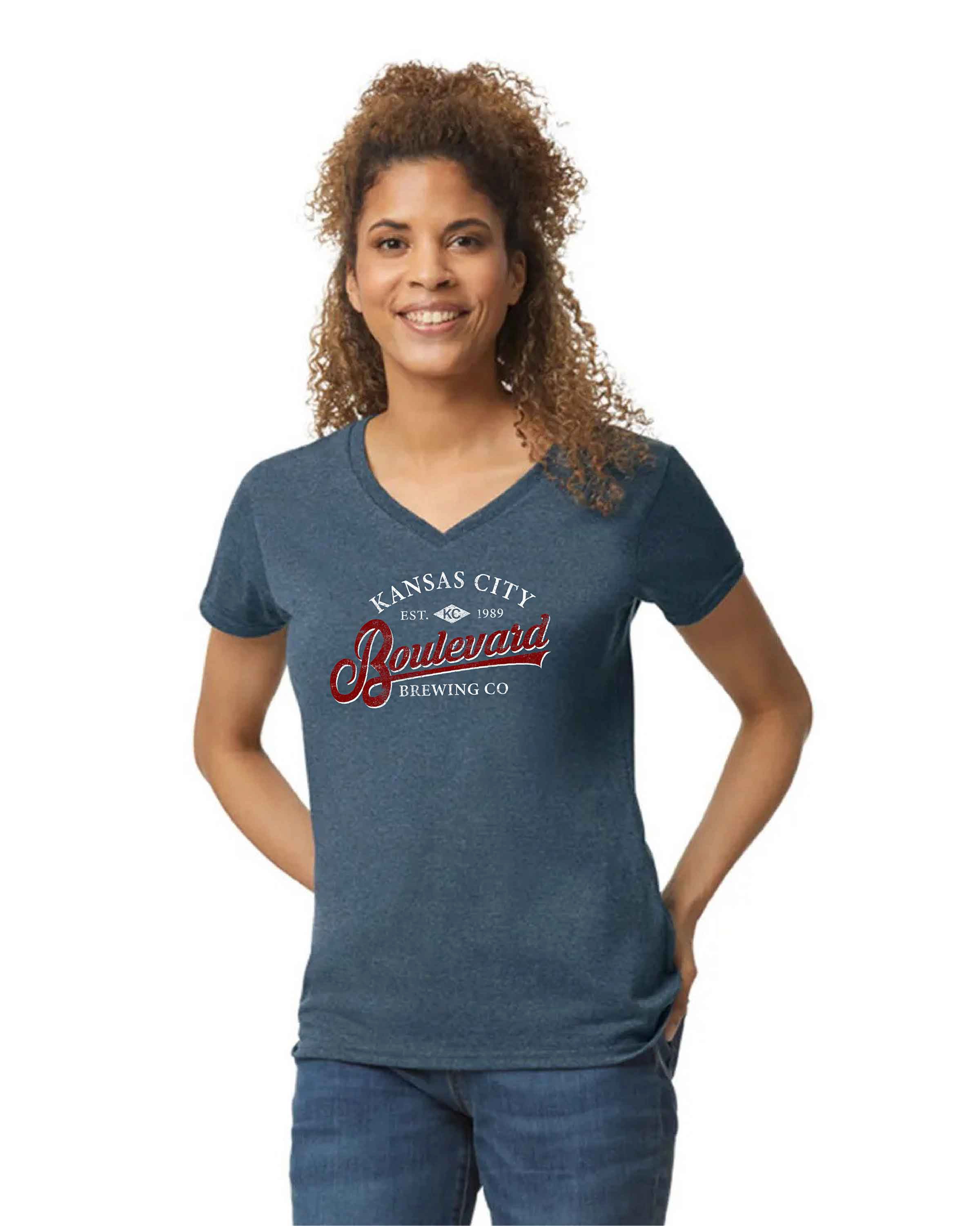 Boulevard Brewing tshirt design heather blue