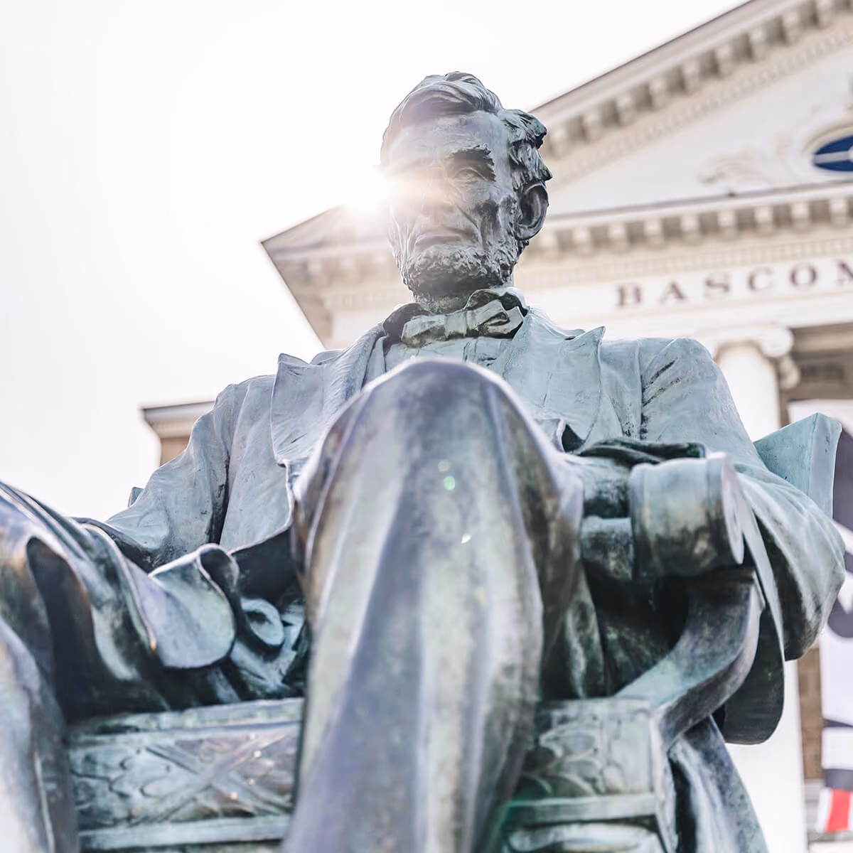 statue of abe on bascom hill in madison wisconsin