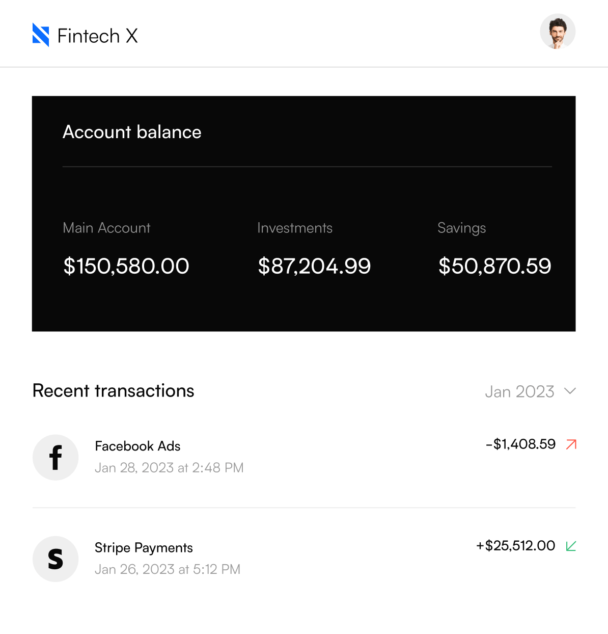 Bank Account - Fintech X Webflow Template