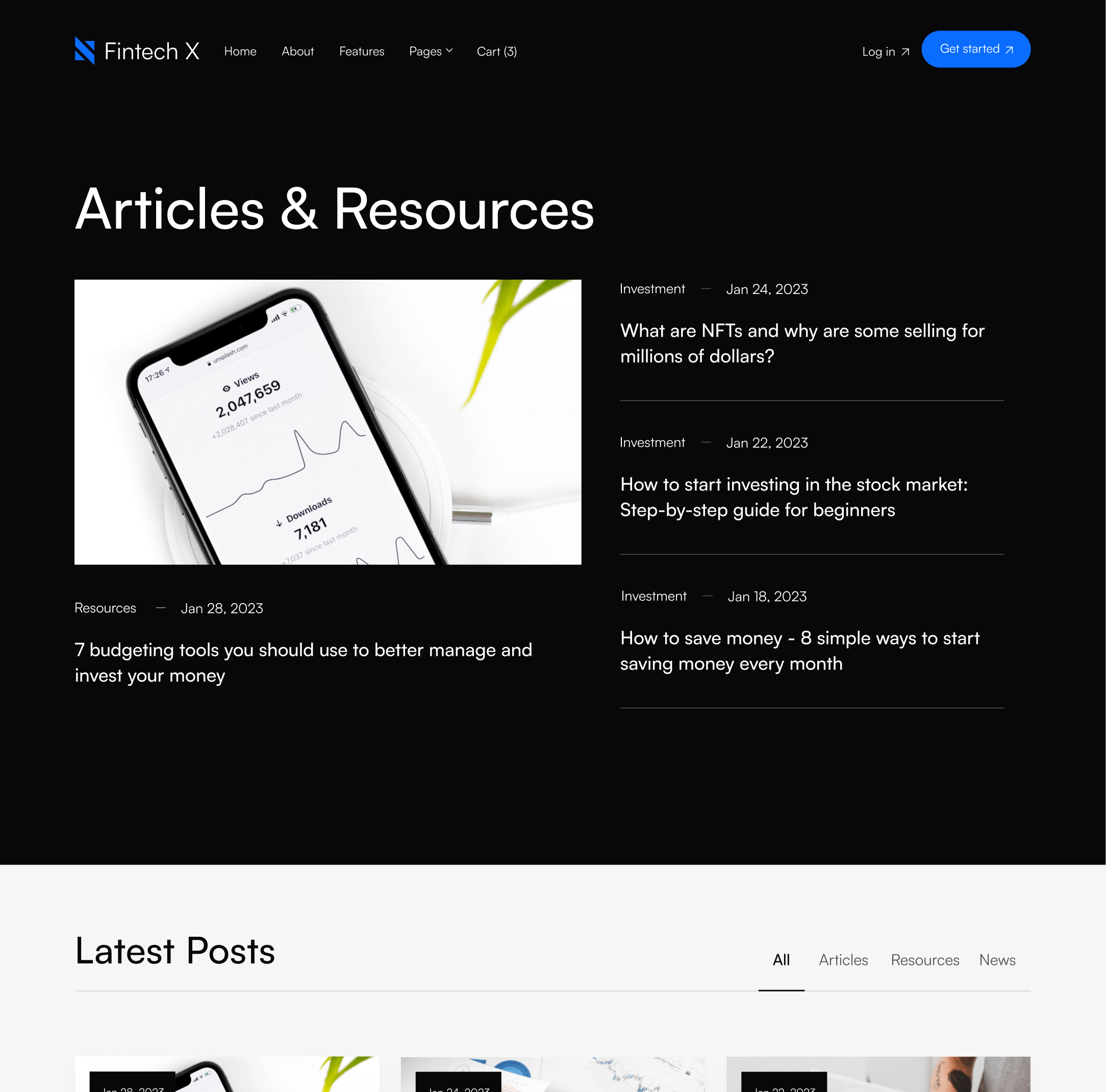 Blog CMS - Fintech X Webflow Template
