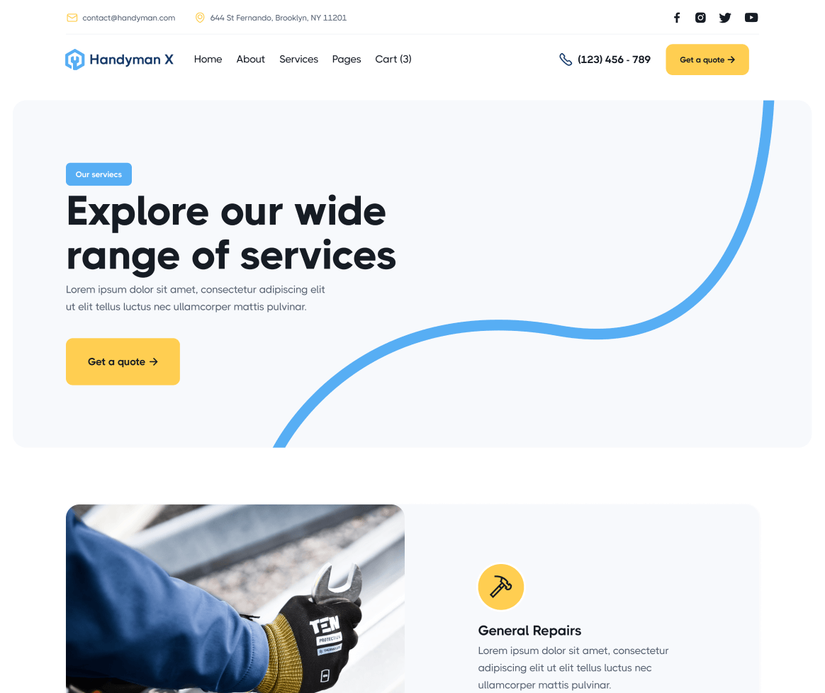 Handyman X - Services Page - Handyman Webflow Template
