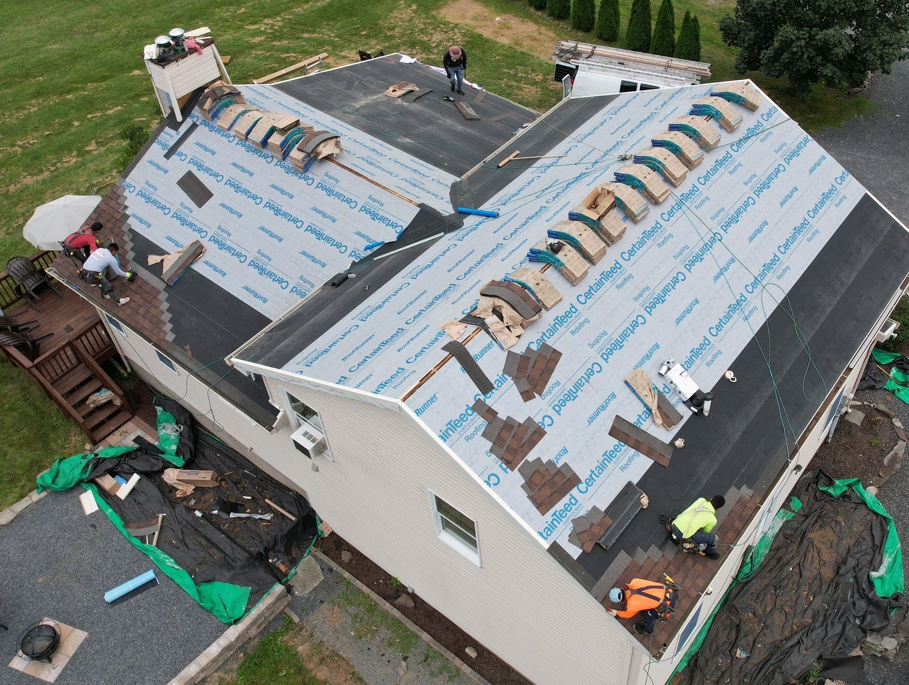 Shingle Roof Being Installed
