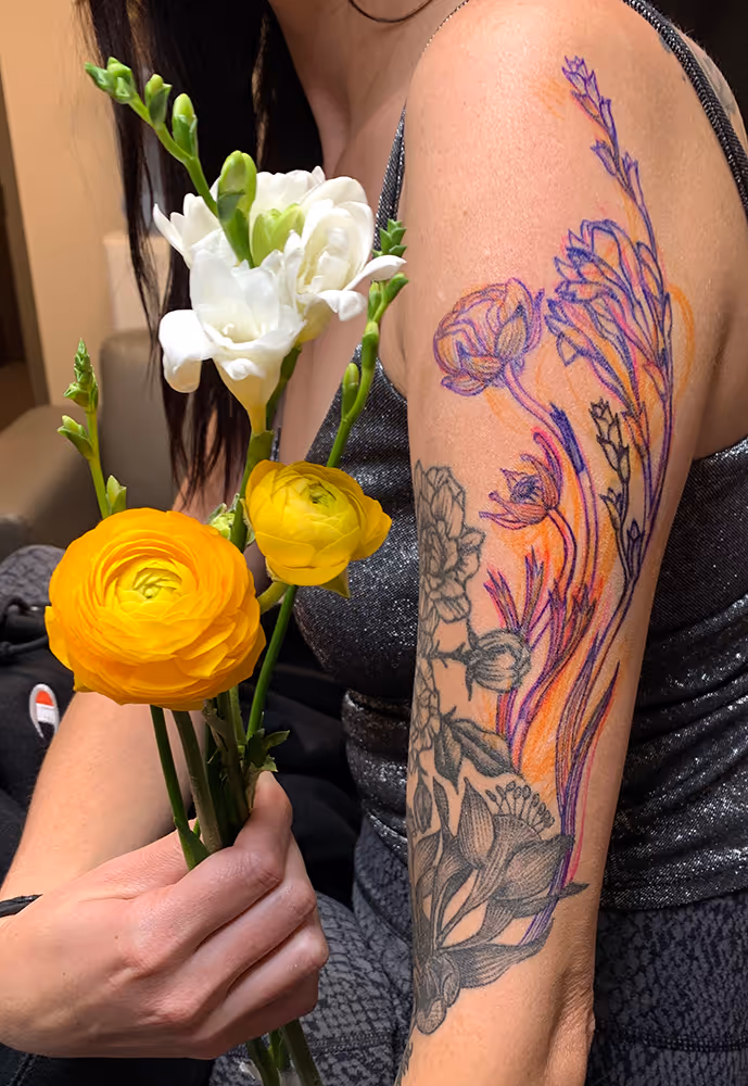 floral freehand color