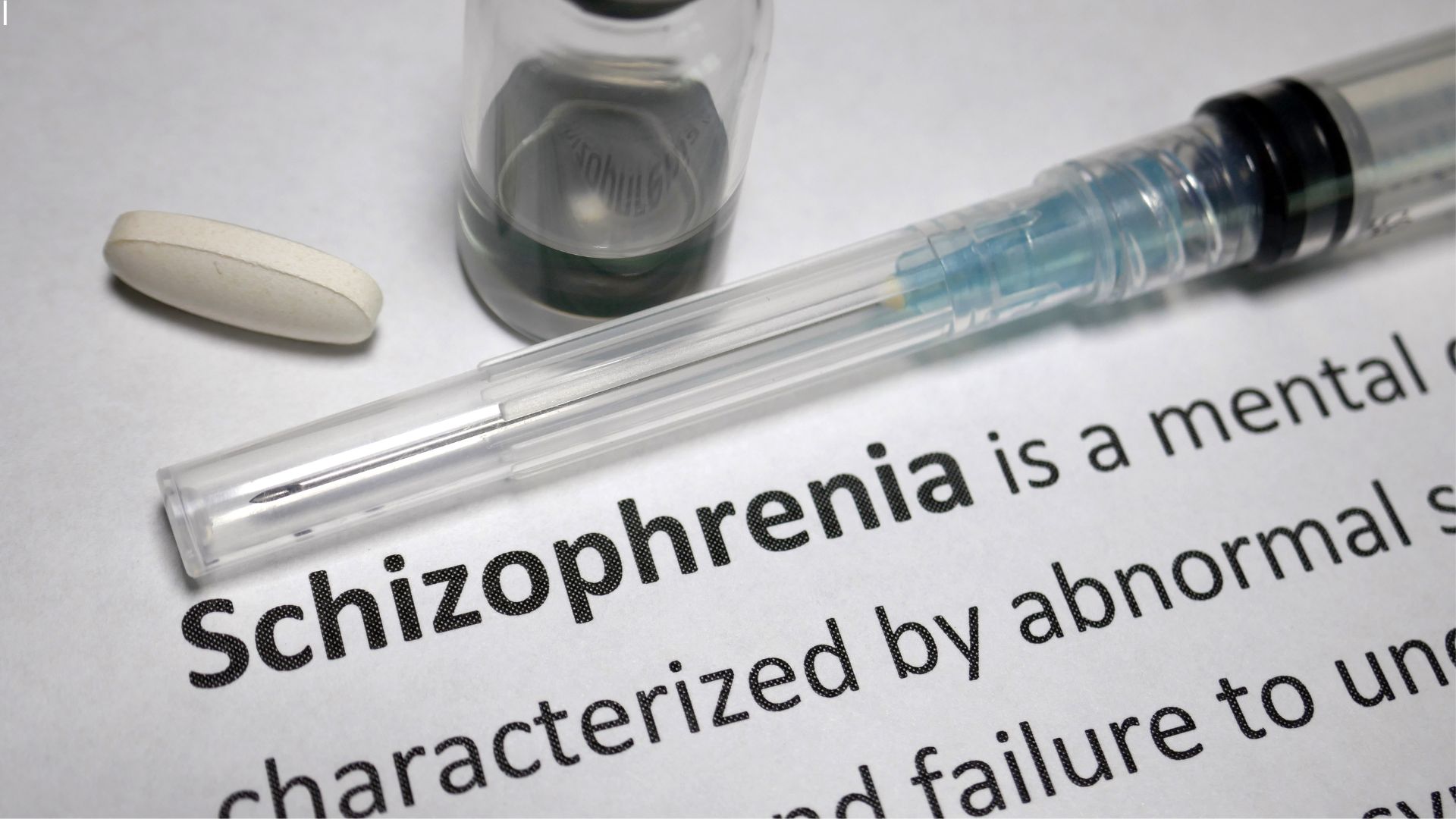 Abstract typography graphic for the Rethinking Schizophrenia series