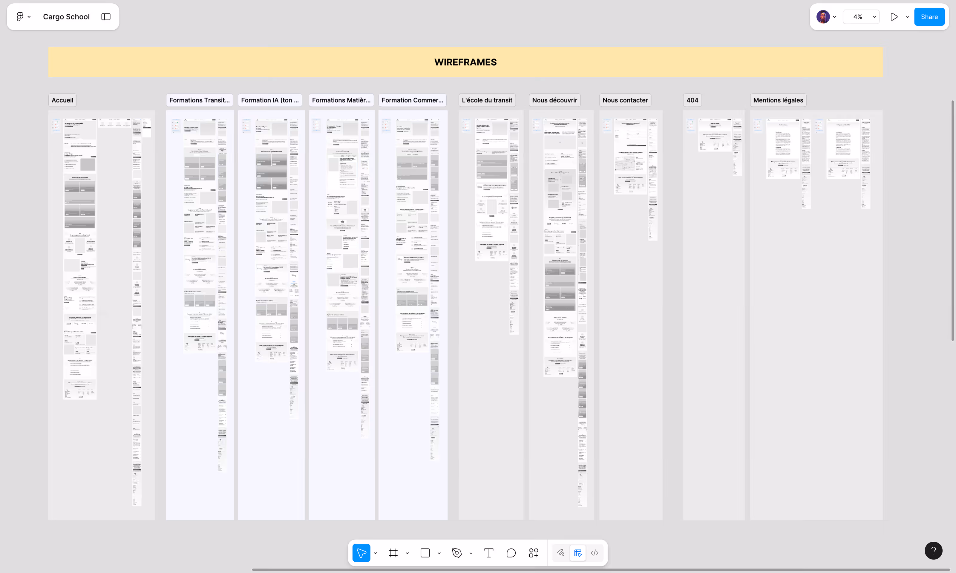 wireframes cargo school