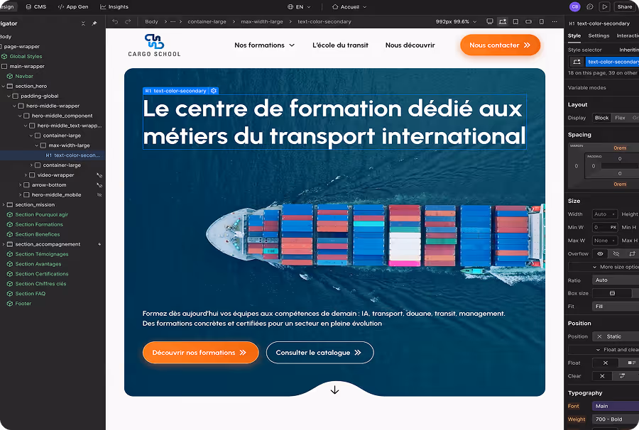 Phase intégration webflow