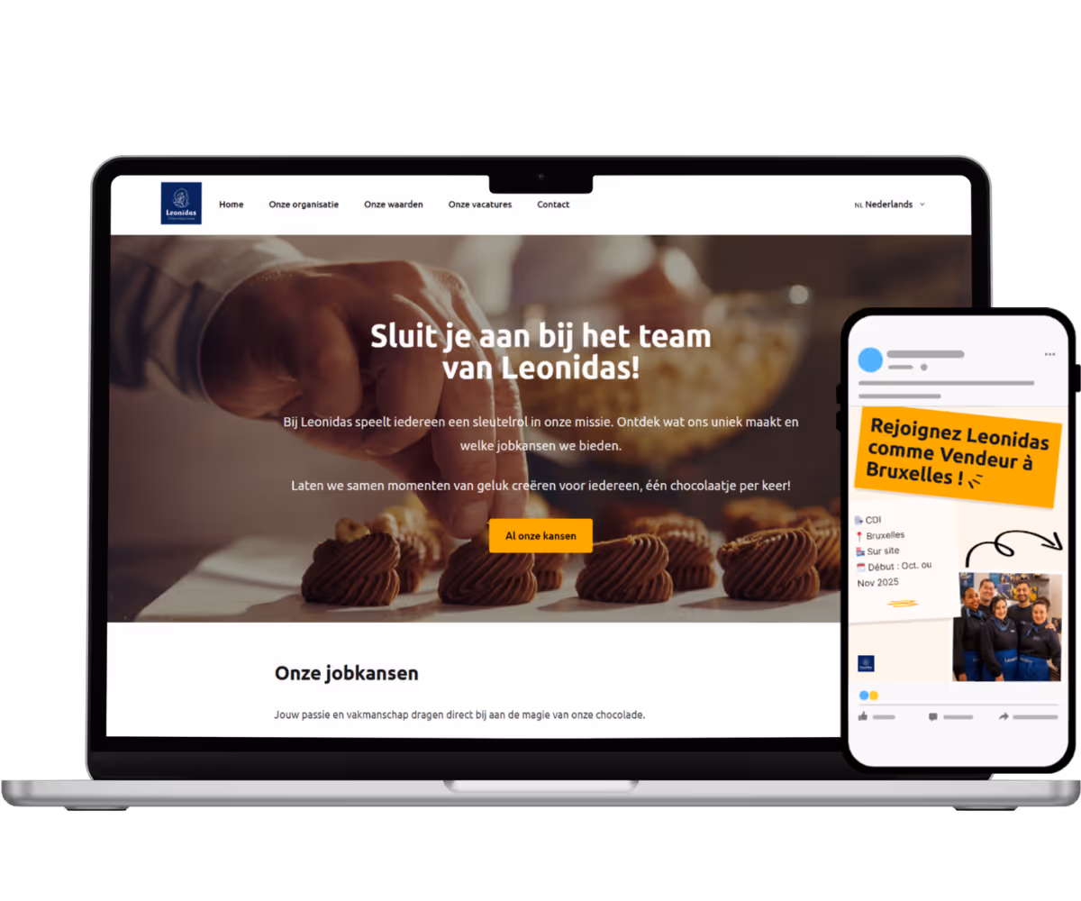 Leonidas Career site met Jobloom