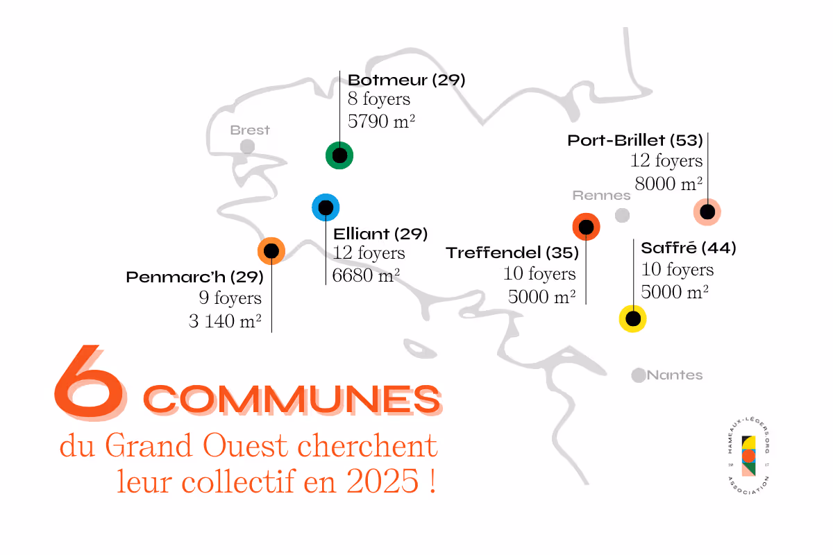 la carte des 6 communes bretonnes et de loire atlantique qui lancent un appel à projet
