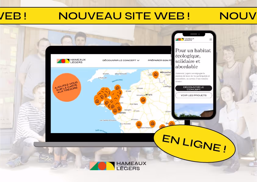 aperçu du nouveau site web sur des écrans de téléphone et d'ordinateur