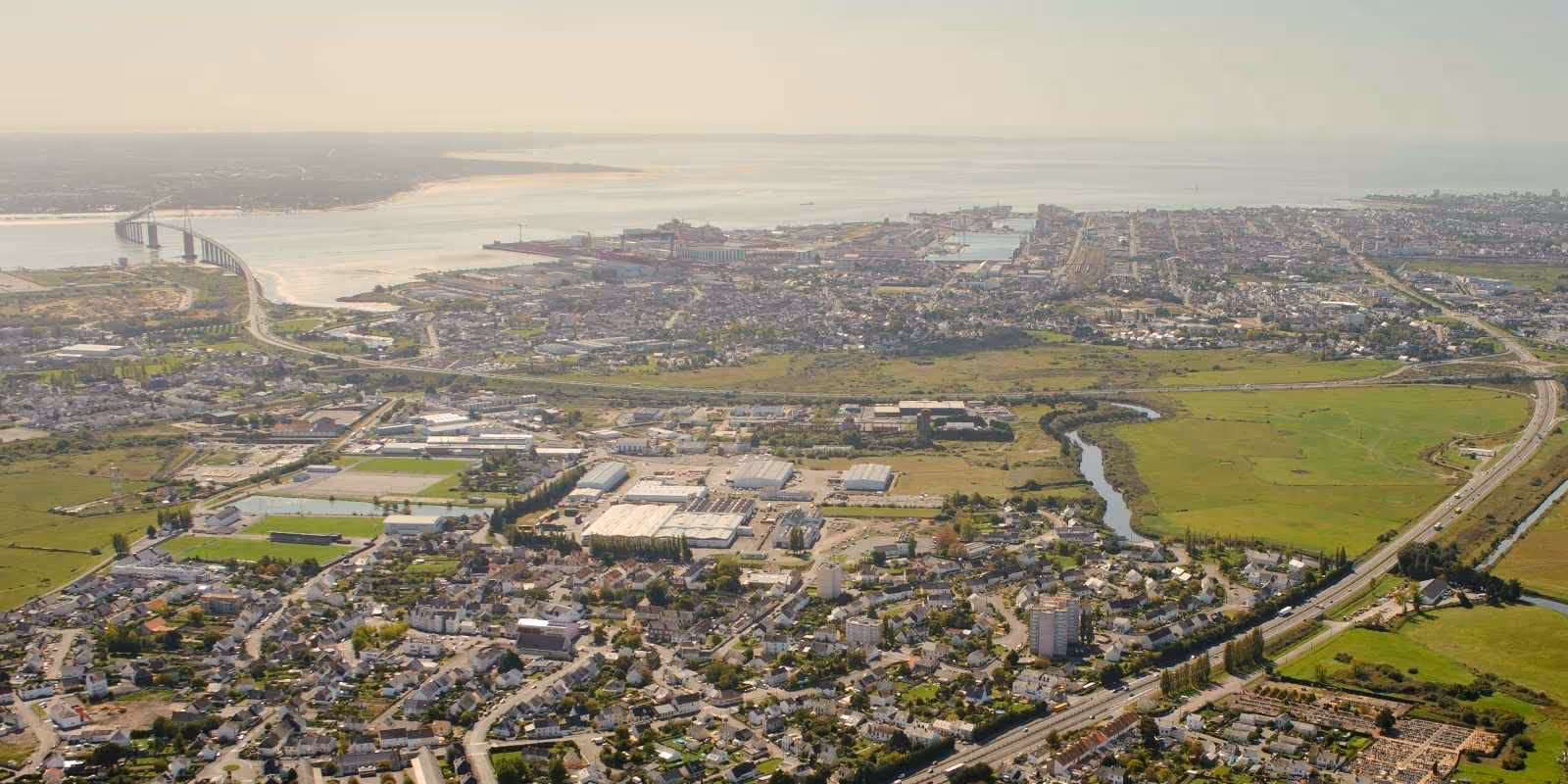 vue aérienne de la ville de Trignac