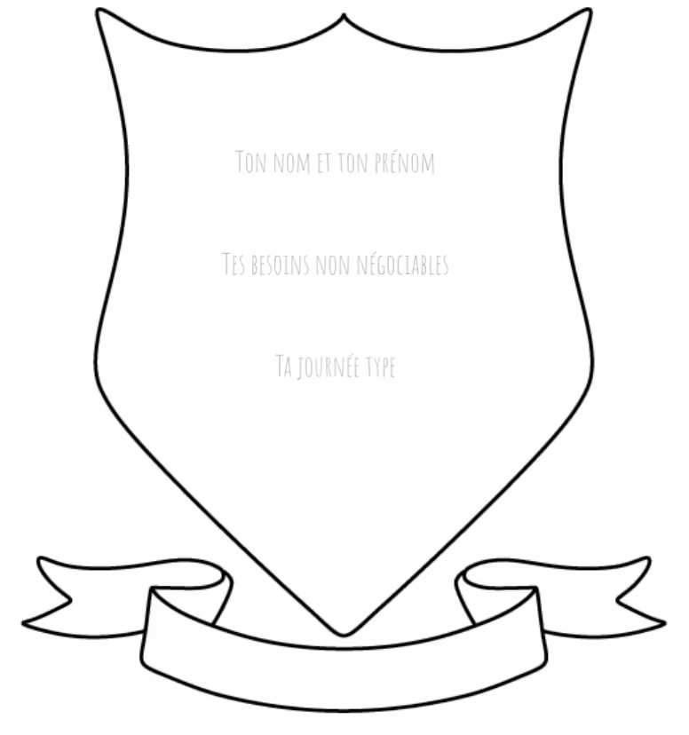Modèle vierge d'un blason individuel.