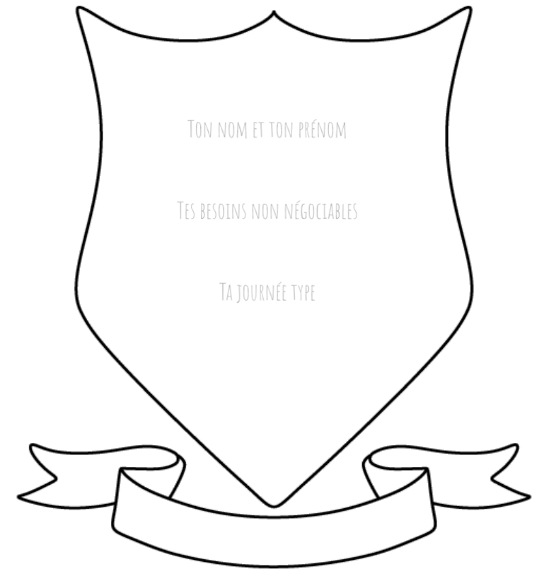 Modèle vierge d'un blason individuel.