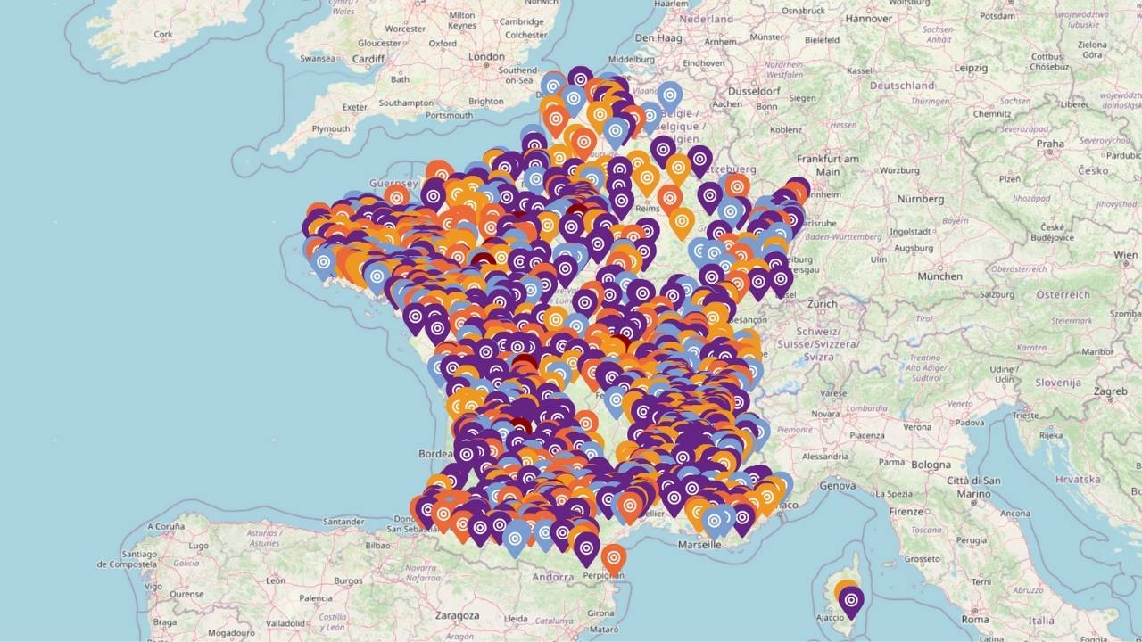 Carte nationale des projets d'habitat participatif et des oasis
