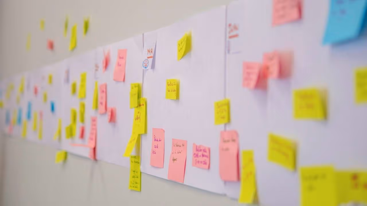Exemple de planning papier réalisé lors d'un atelier.