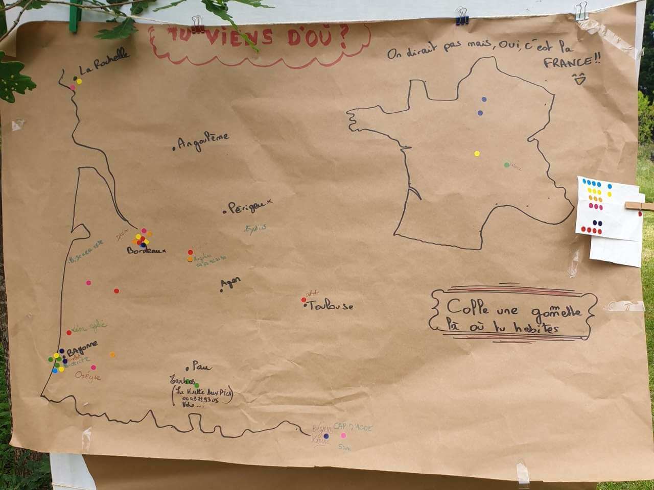 Carte créée lors d'un événement de rencontre