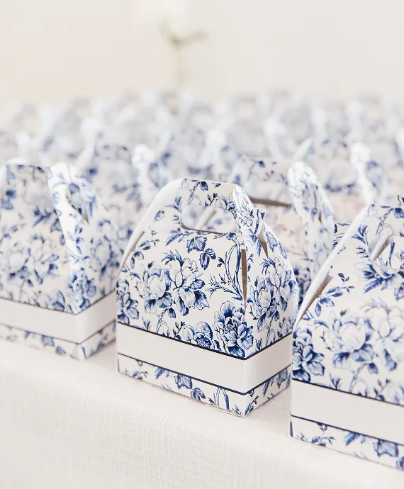 Beautifully styled Drop-Off boxes created for a corporate event.