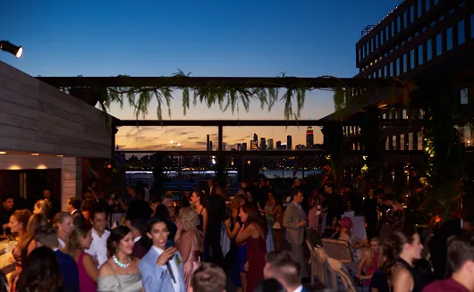 A rooftop wedding catered and created by Bartleby & Sage.