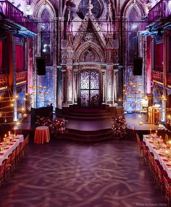 A wedding inside the Angel Orensanz planned and catered by Bartleby & Sage. 