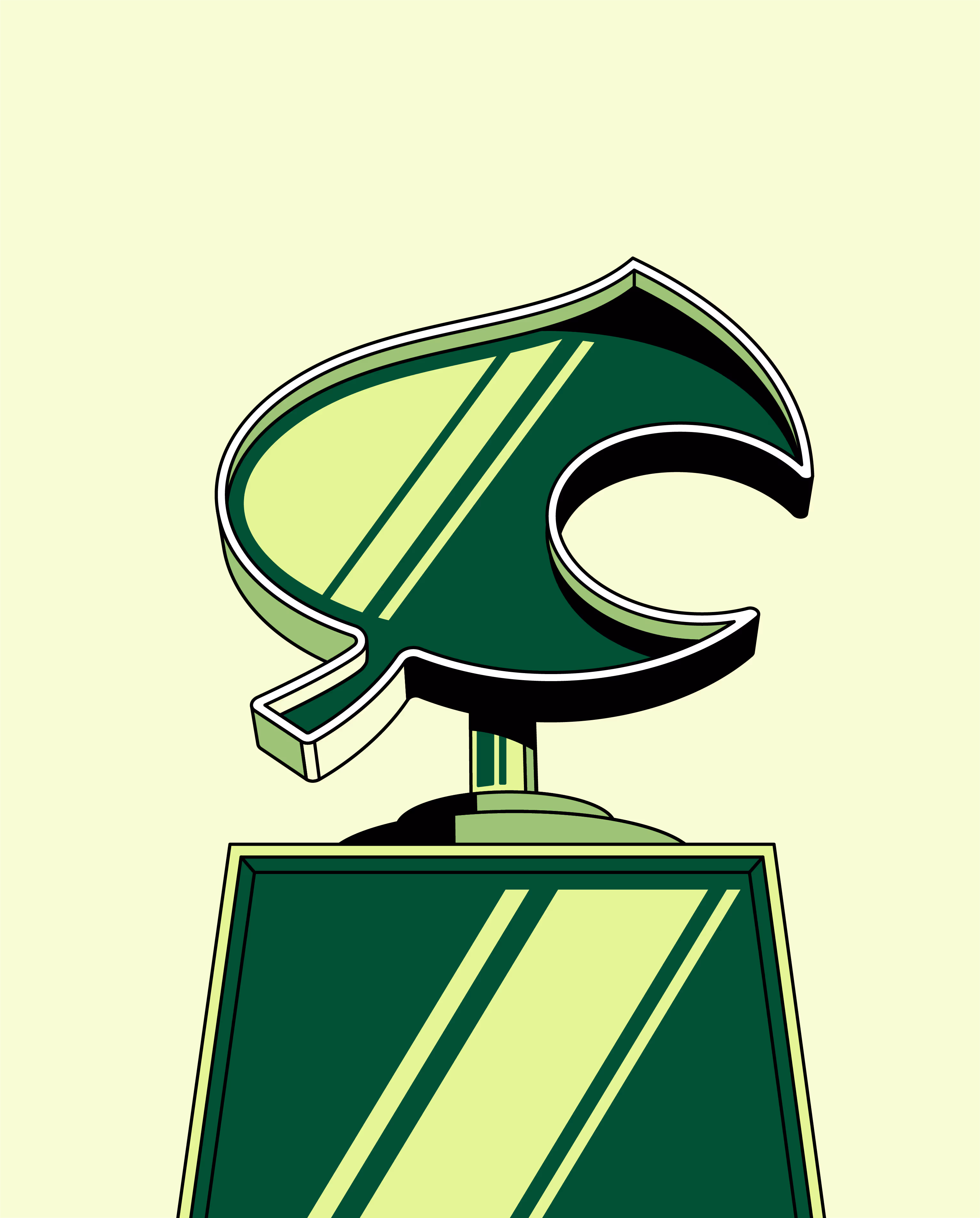 Trophée en forme de feuille