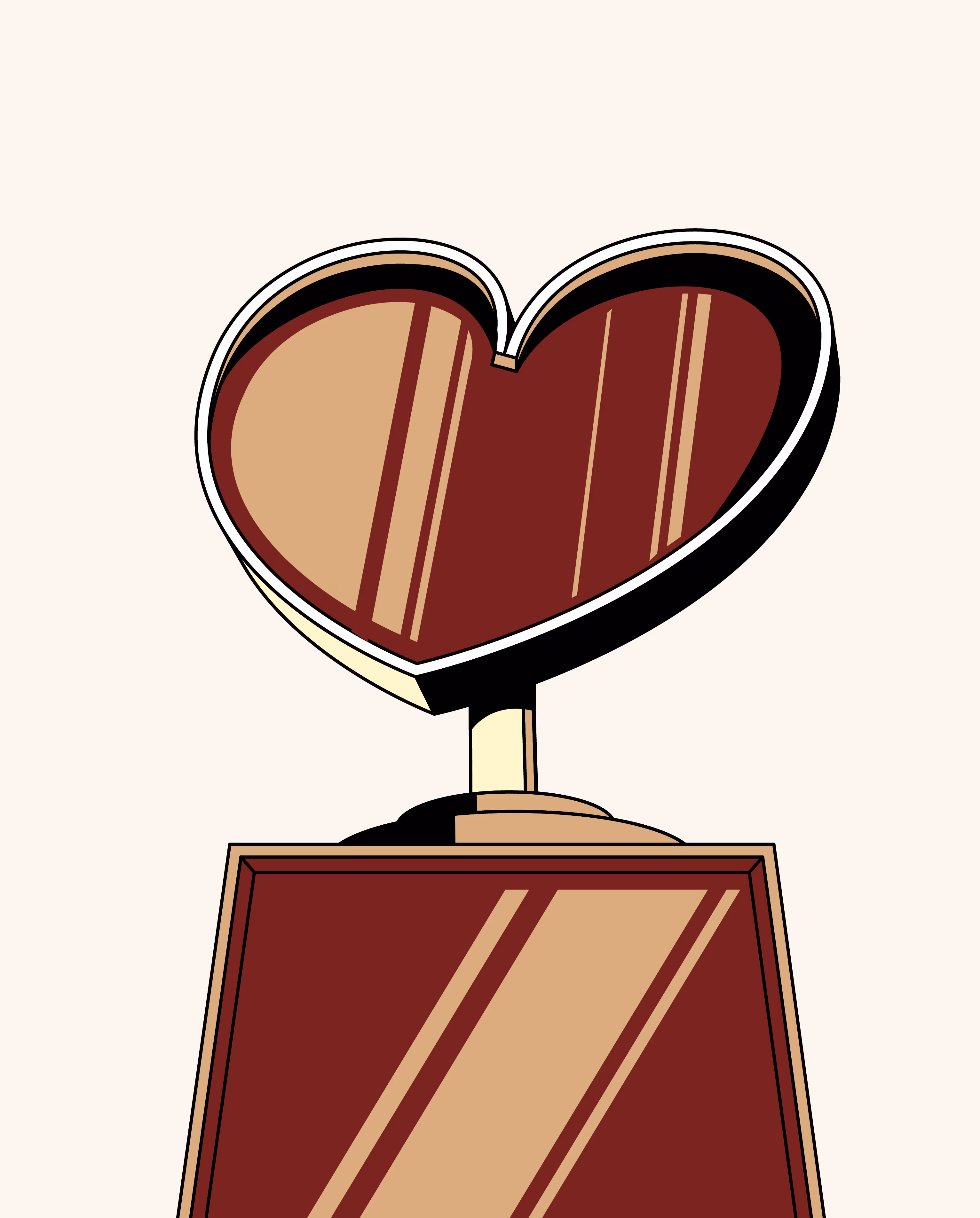 Illustration trophée en forme de coeur
