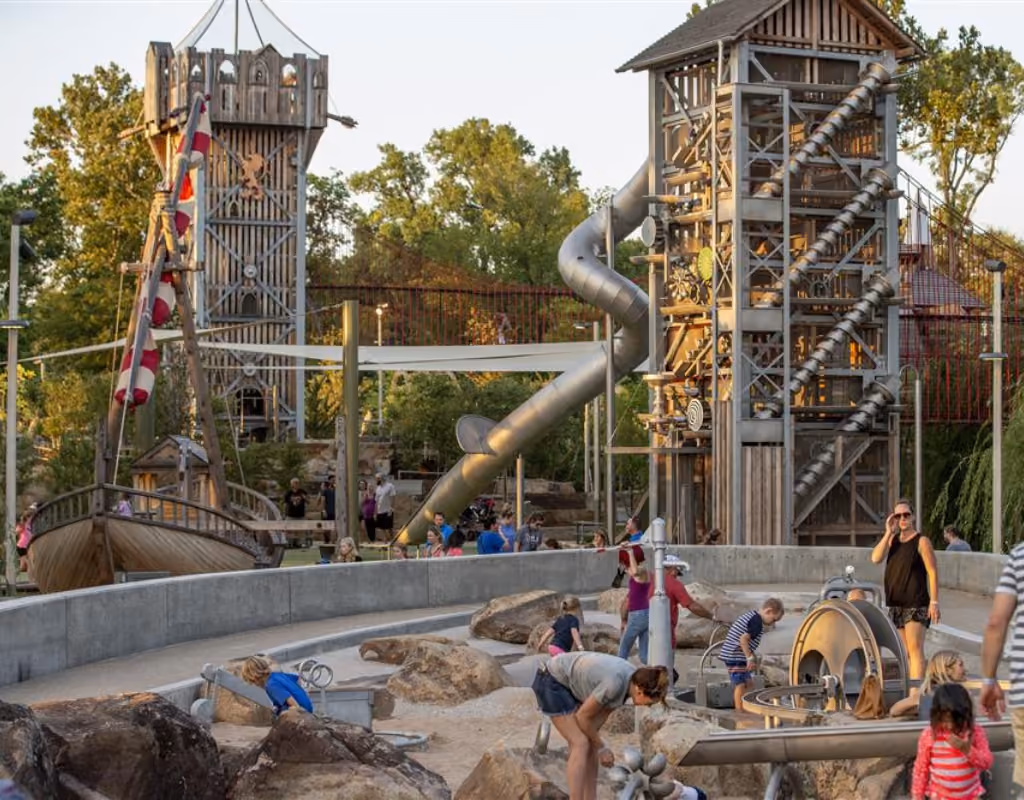 Families enjoying one of the parks